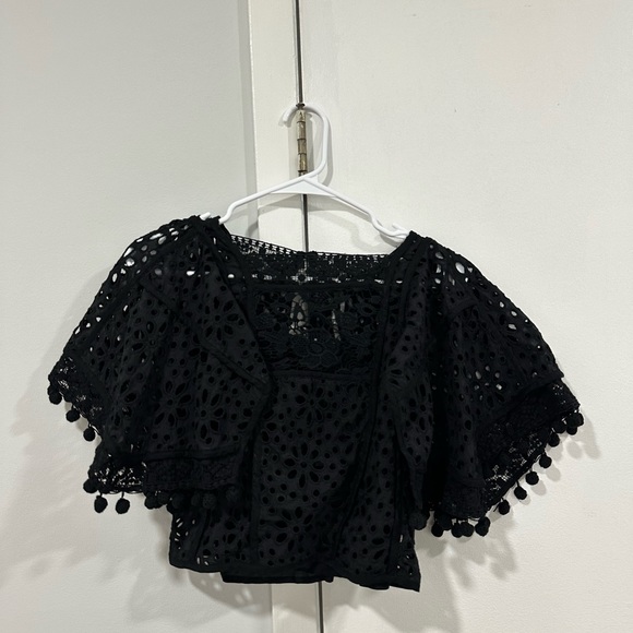 By Anthropologie Victorian cutwork Blouse - Picture 4 of 4